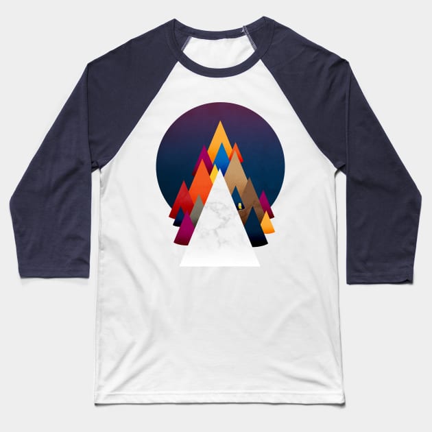 Owly climbing the coloured Holy Mountain Baseball T-Shirt by OwlyChicStudio